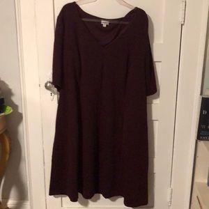 Lane Bryant Size 28 A Line skirted Wine colored dress